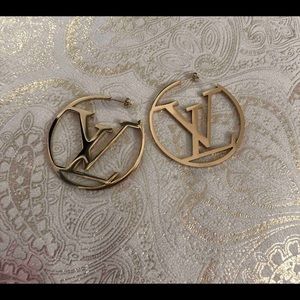 COPY - 2” gold plated hoop pierced earrings